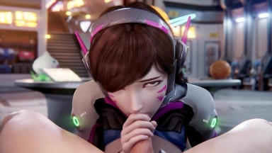 Overwatch - Teen D Va loves giving a blowjob