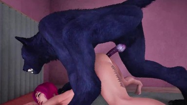 Cozy sex with a wild wolf