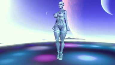 Curvy Liara T'Soni solo naked dance and tease you for melding
