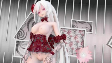 Yowane Haku Vocaloid Hentai Undress Dance Song Stickysticky Sexy Lingerie Mmd 3D Red Clothes Color Edit Smixix
